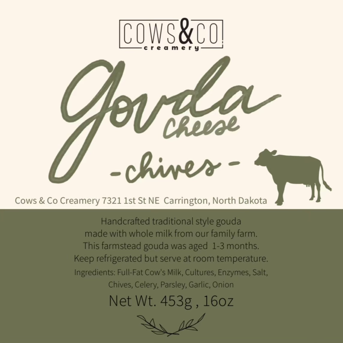 1lb. Chives Gouda Cows and Co Creamery